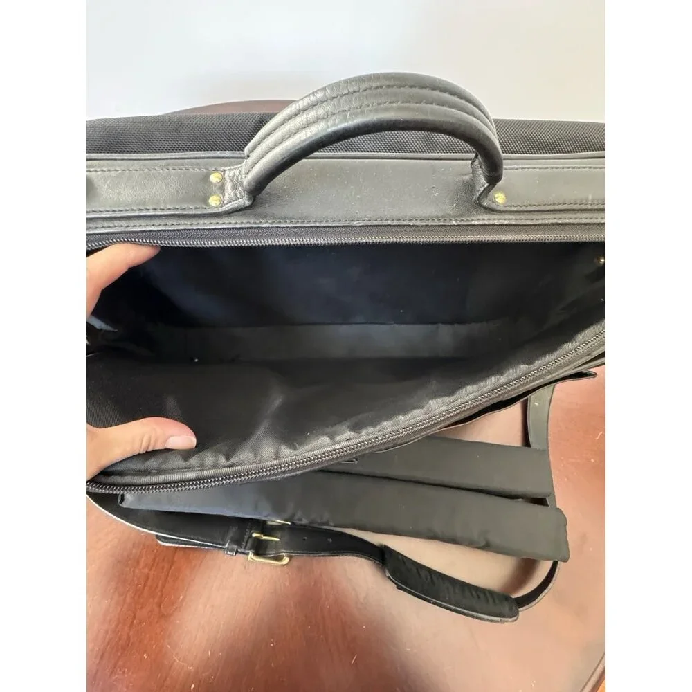 VTG COACH 0532 XL BLACK Leather Messenger Crossbody Bag BRIEFCASE Pockets Laptop